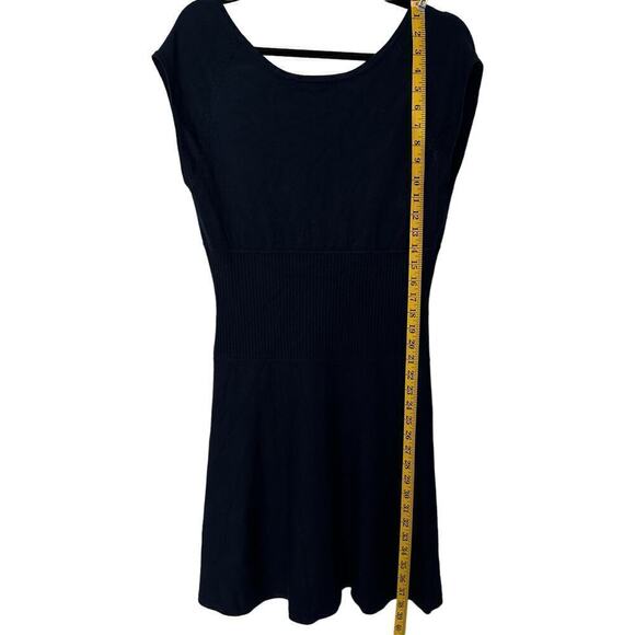 Boston Proper Navy Cap Sleeve Fit & Flare Sweater Knit Mini Dress (M) - Picture 9 of 13